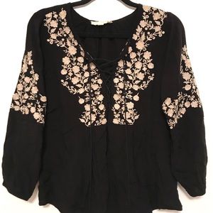 Anthropologie - Luna Moon - Embroidered - Boho Top